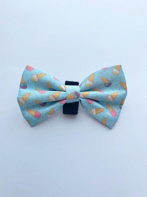 Dog Bow Tie | Ice Cream Design Bow Tie For Dog Collars | Blue Summer Scoops Haus of Woof UK Puppy Accessories